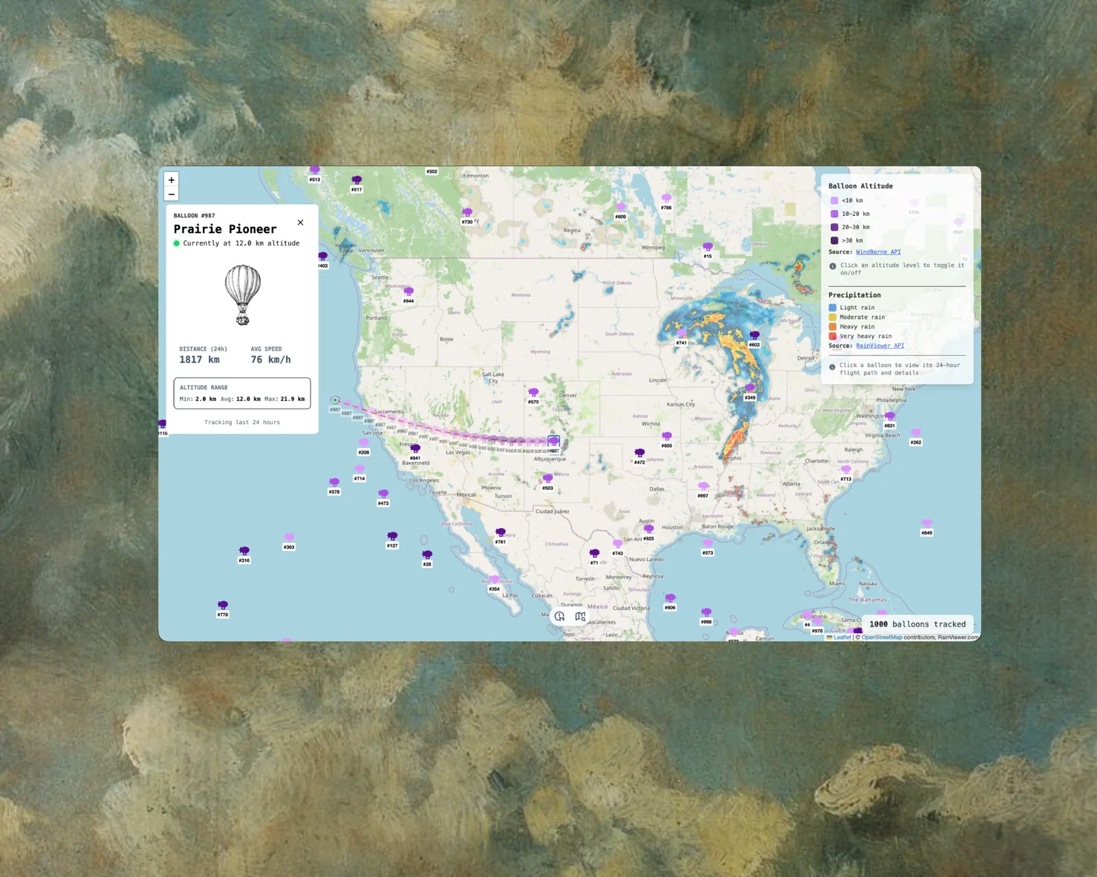 Raijin — a real-time weather map illustration