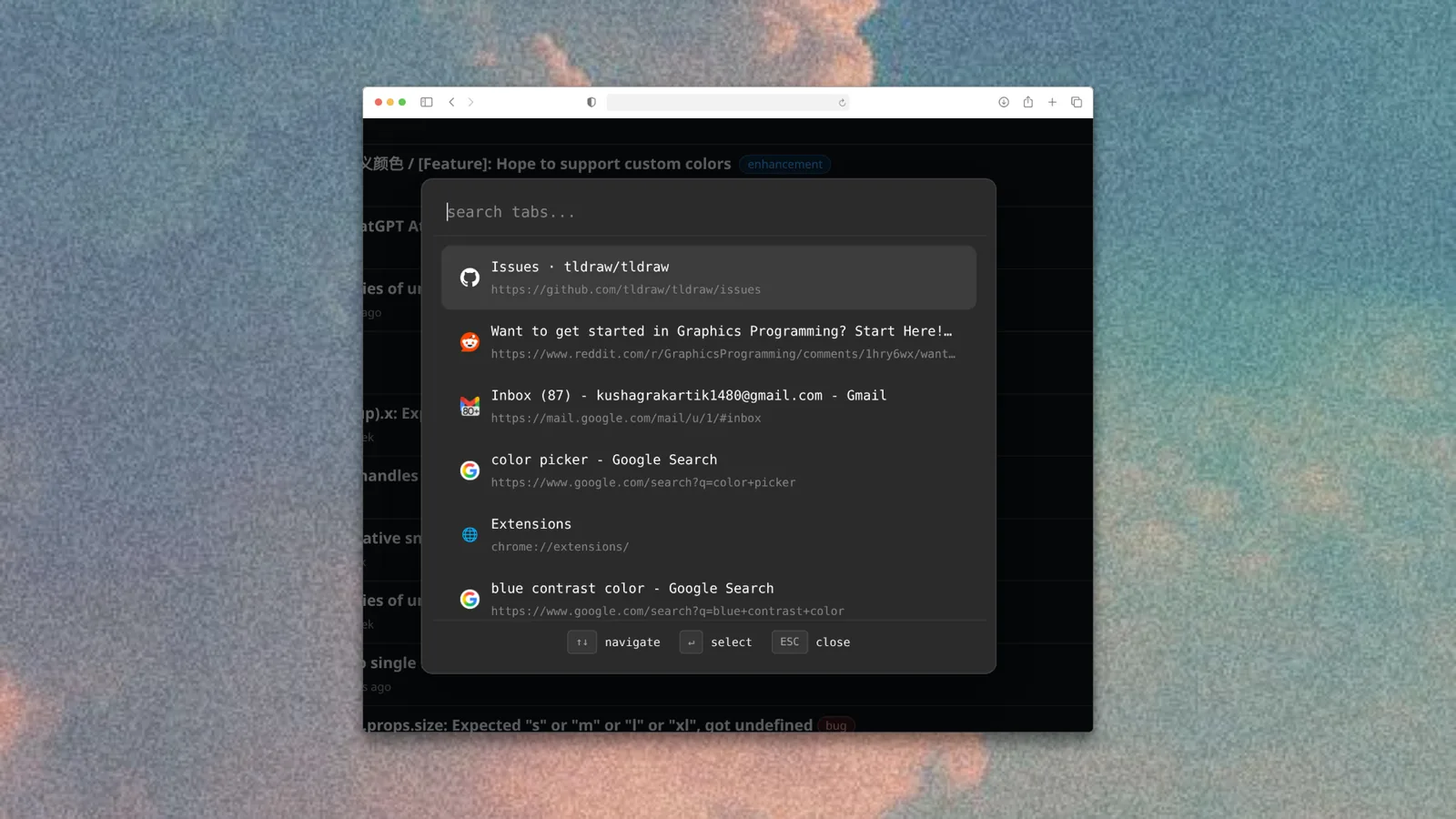 Tabscope — a magnifying glass sweeping a beam of light